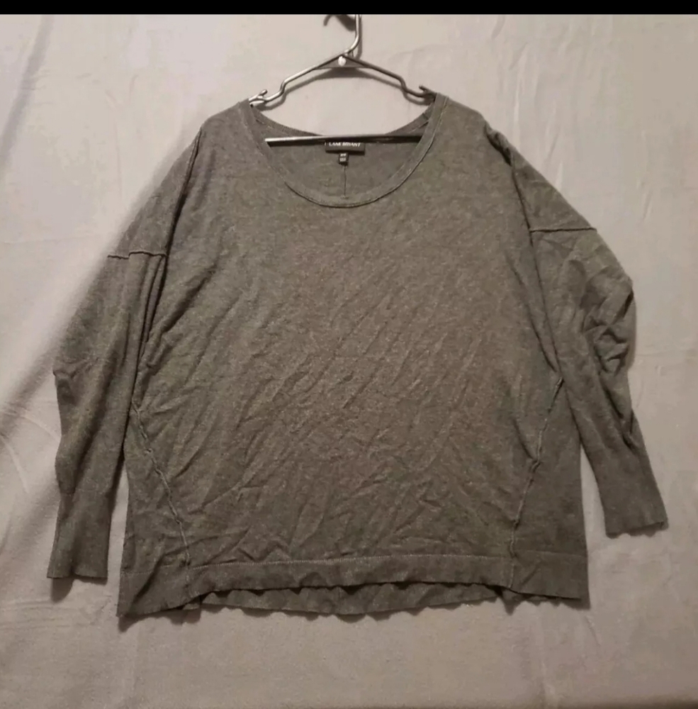 Lane Bryant Sweater Size 18/20 Gray Plus Size Long Sleeve